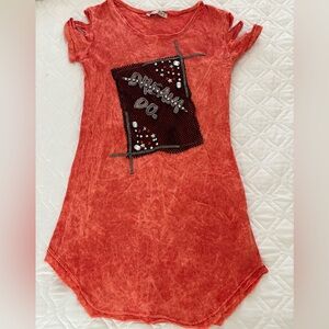 Red Graphic T-Shirt Dress